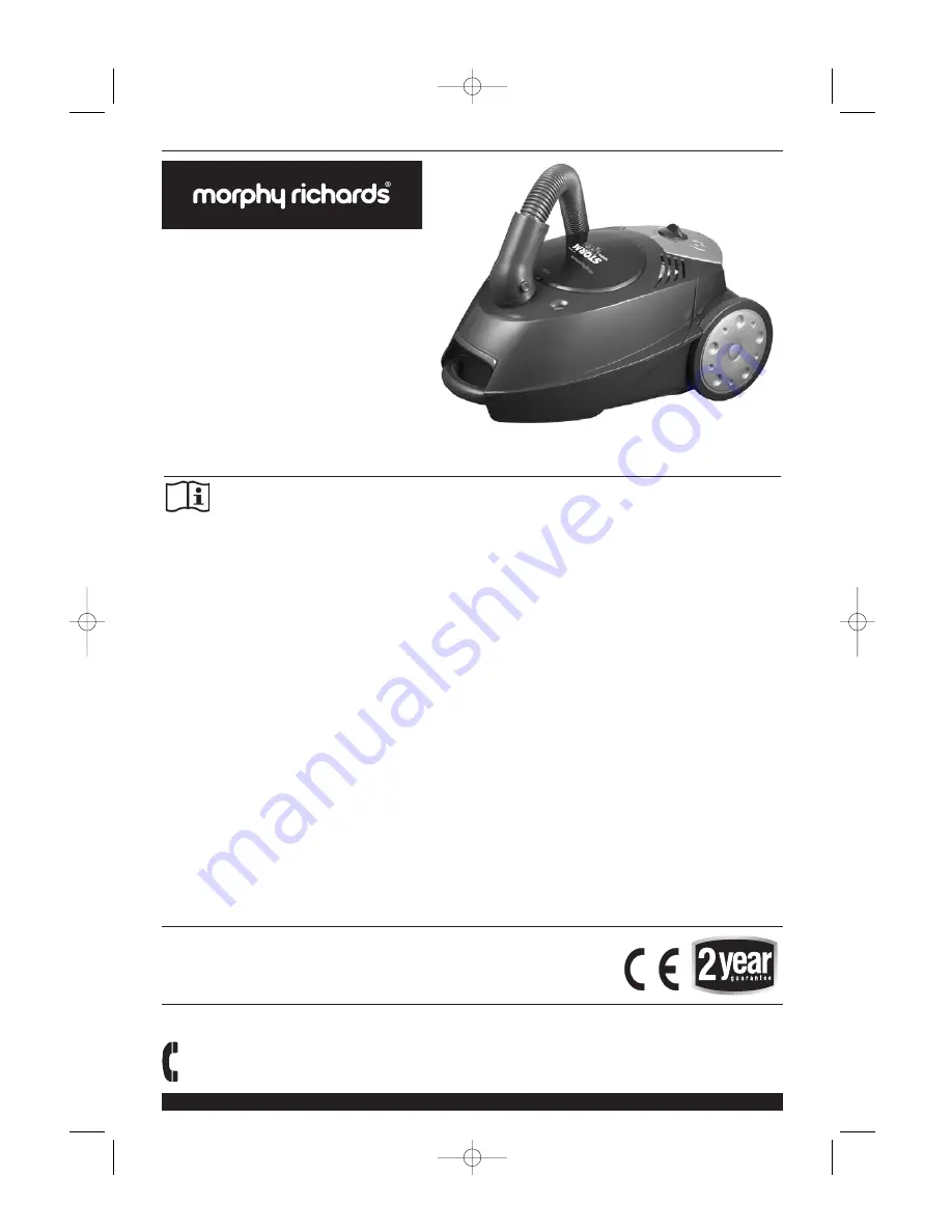 Morphy Richards Storm pets cylinder vacuum cleaner Owner'S Manual Download Page 1