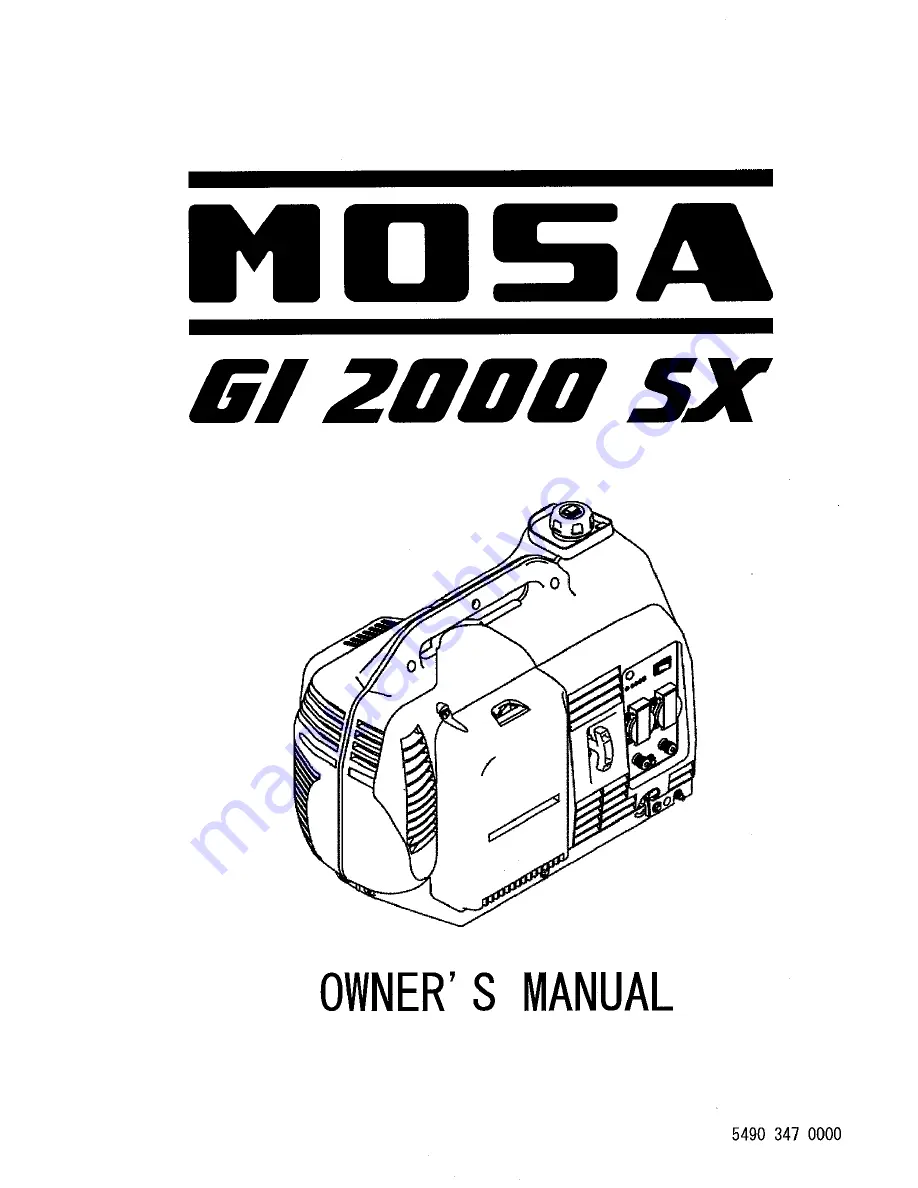 Mosa GI 2000 SX Owner'S Manual Download Page 1