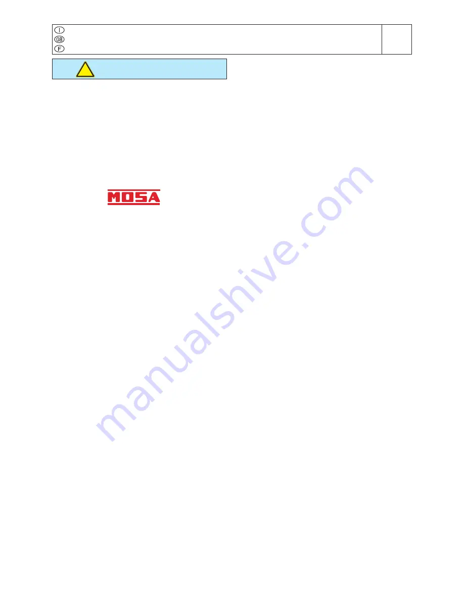 Mosa TS 400 PS-BC Use And Maintenance Manual Download Page 6