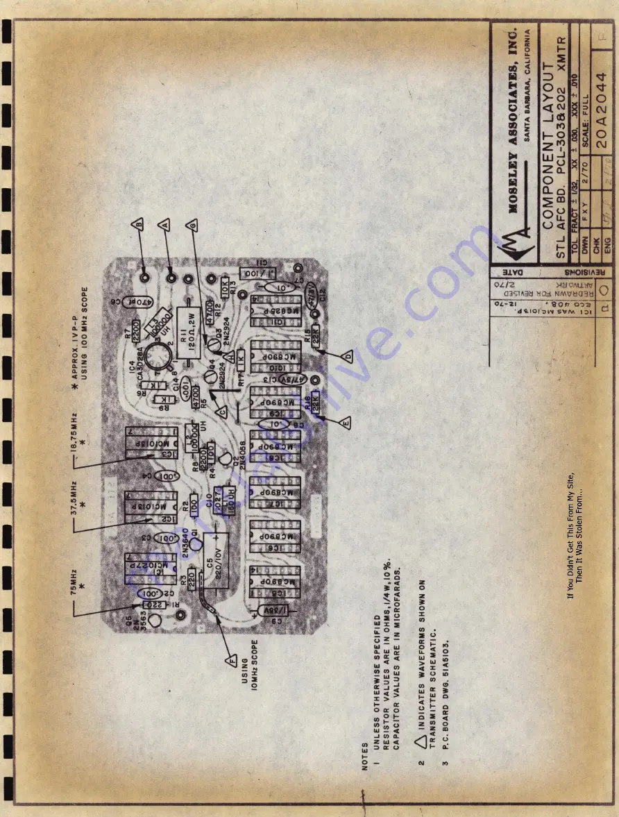 Moseley PCL-303/C Instruction Manual Download Page 30