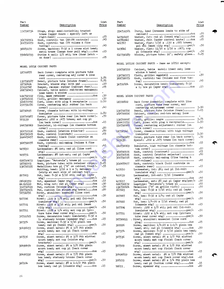 Motorola 16F1BH Service Manual Download Page 26