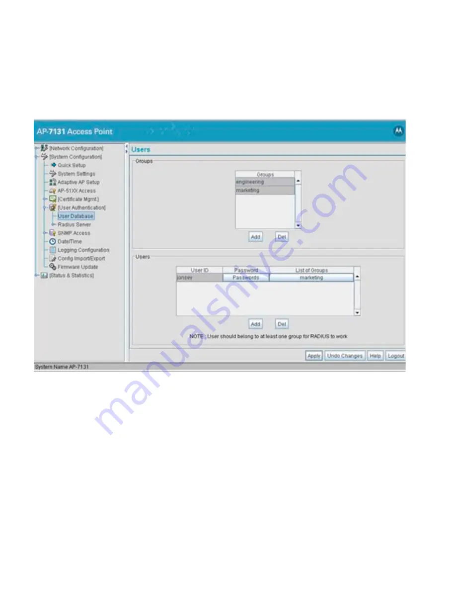 Motorola AP-7131N-FGR Product Reference Manual Download Page 292