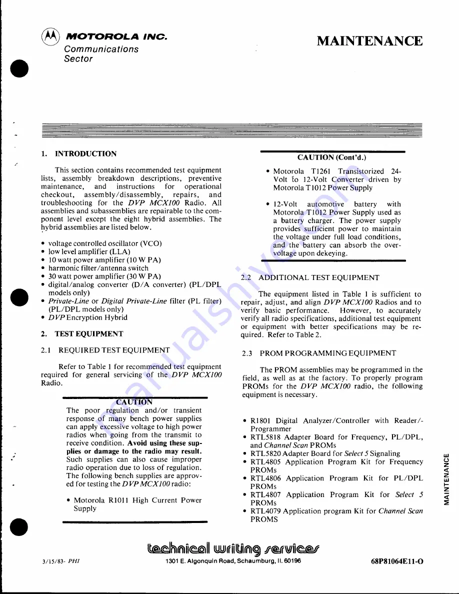 Motorola DVP MCX100 Instruction Manual Download Page 72