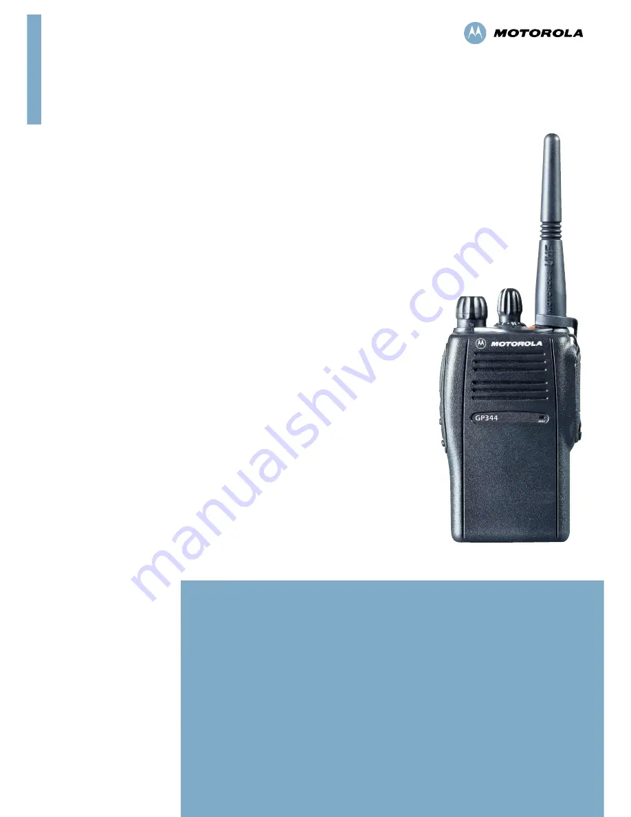 Motorola GP344 Series Specification Sheet Download Page 1