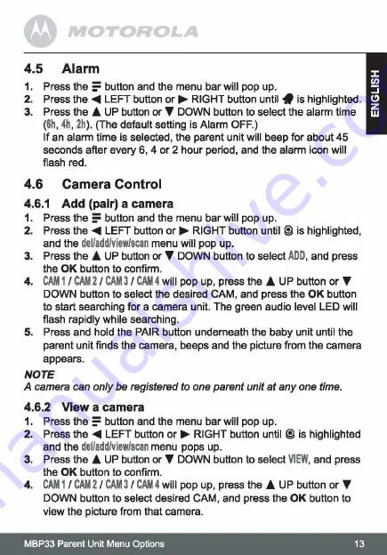 Motorola MBP33 User Manual Download Page 13