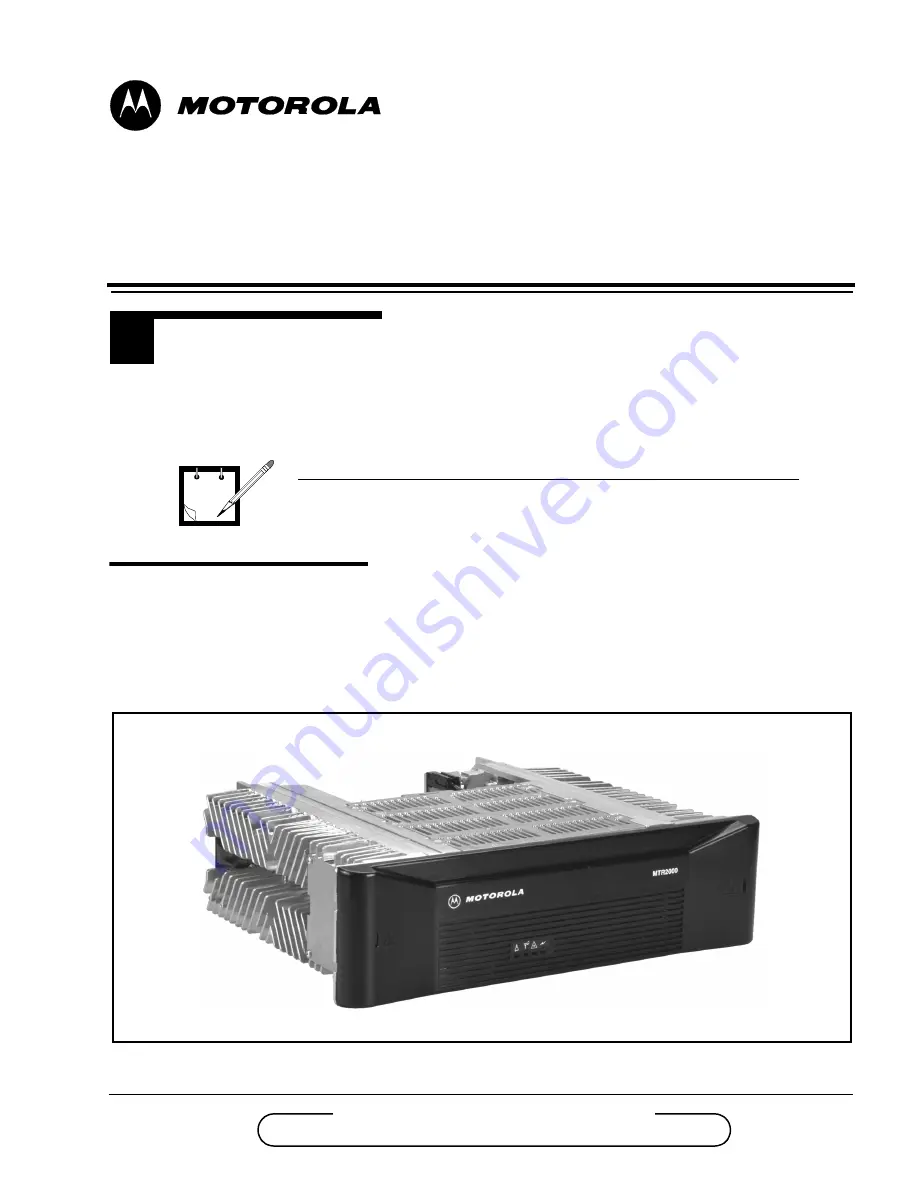 Motorola MTR2000 Installation And Operation Manual Download Page 13