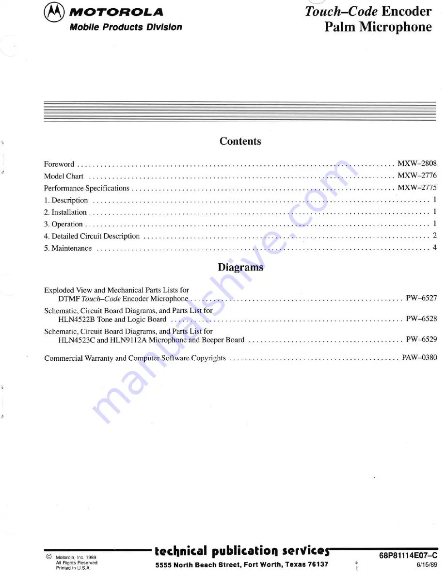 Motorola palm microphone Instruction Manual Download Page 2