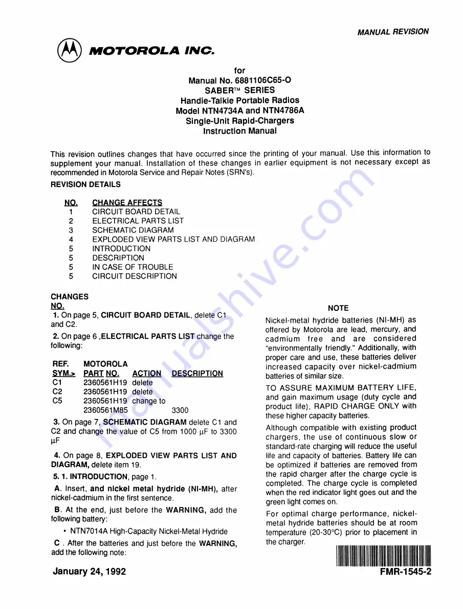 Motorola SABER NTN4734A Instruction Manual Download Page 1