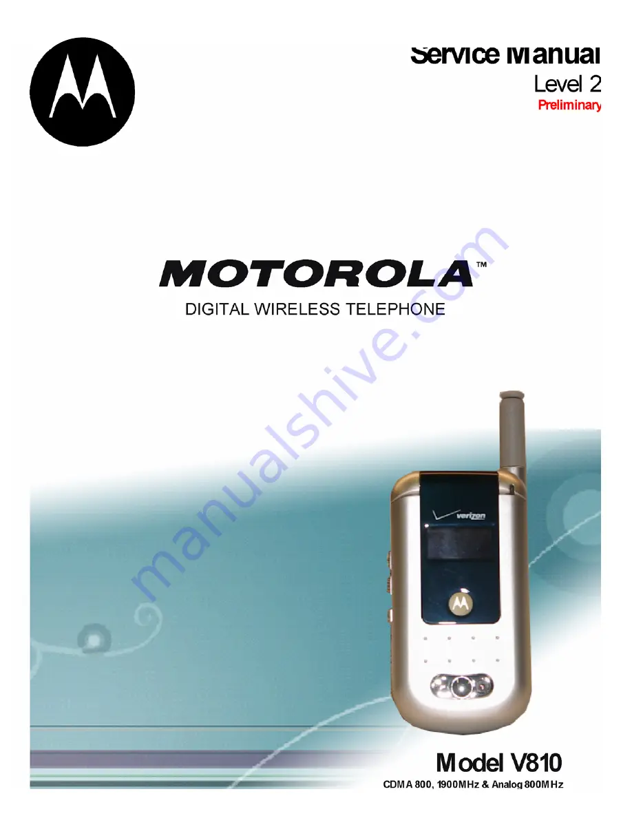 Motorola V820 Service Manual Download Page 1