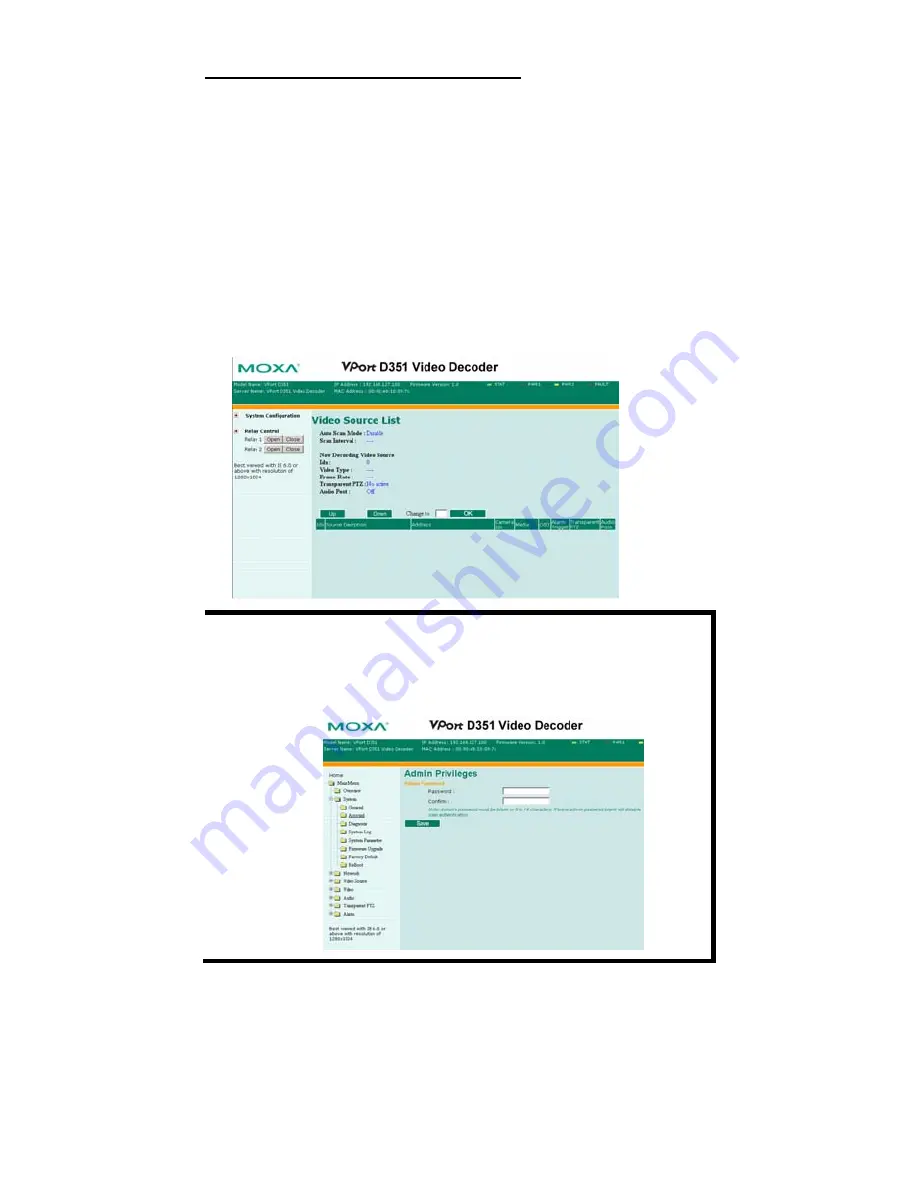 Moxa Technologies VPort D351 Quick Installation Manual Download Page 8