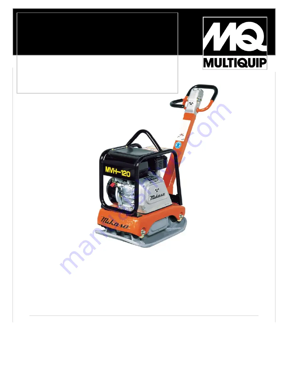 MQ Multiquip Mikasa MVH120 Service Manual Download Page 1