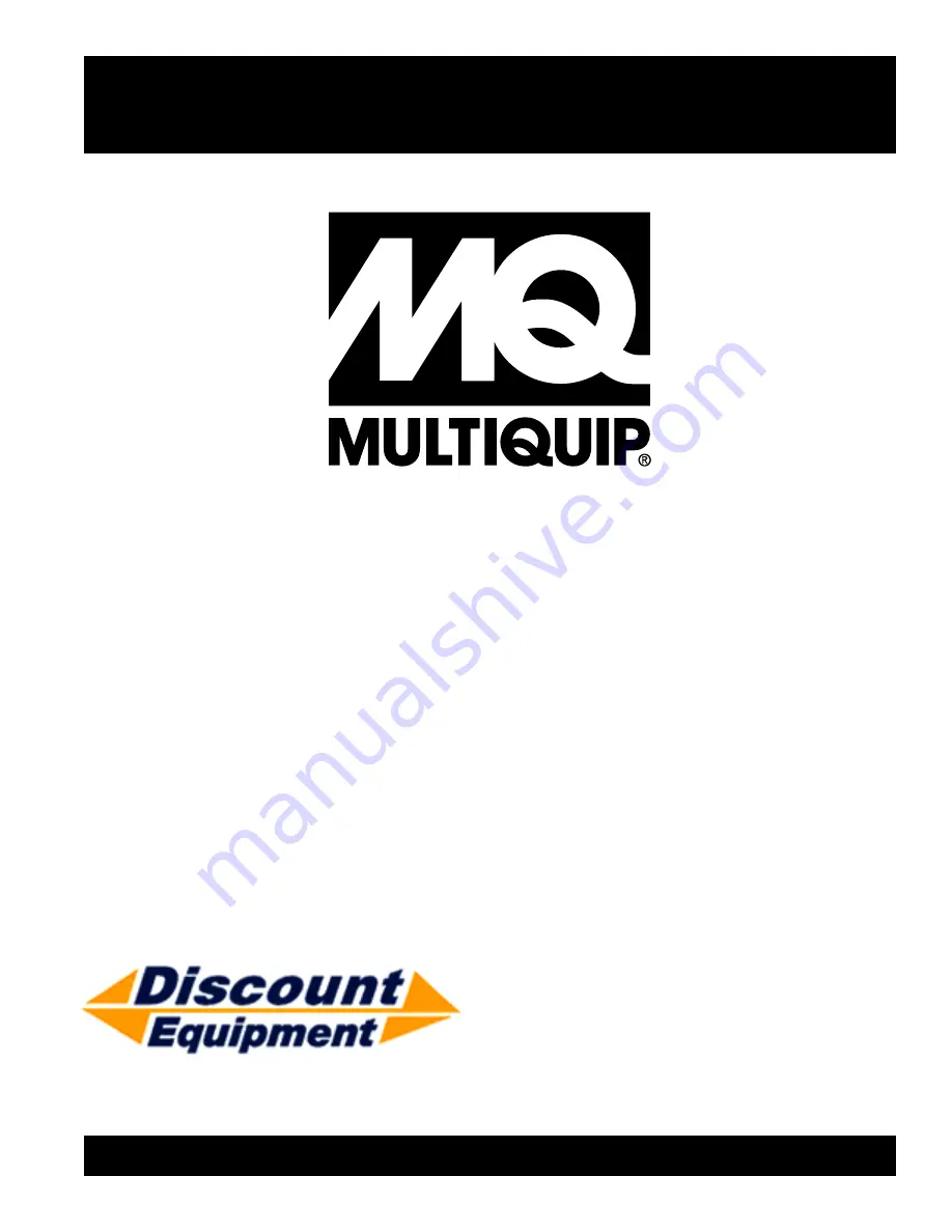 MQ Multiquip QP3TK Operation And Parts Manual Download Page 1