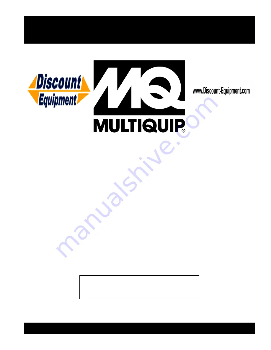 MQ Multiquip QP3TS Operation Manual Download Page 1