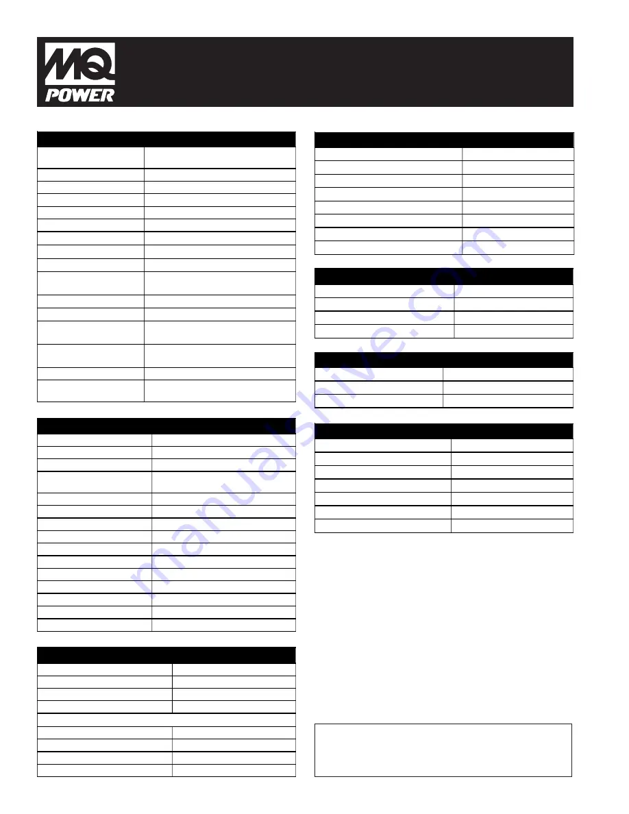 MQ Power DCA150SSJ Specifications Download Page 2