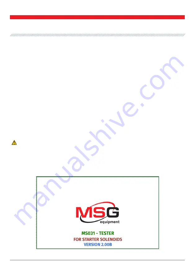 MSG Equipment MS031 Manual Download Page 11