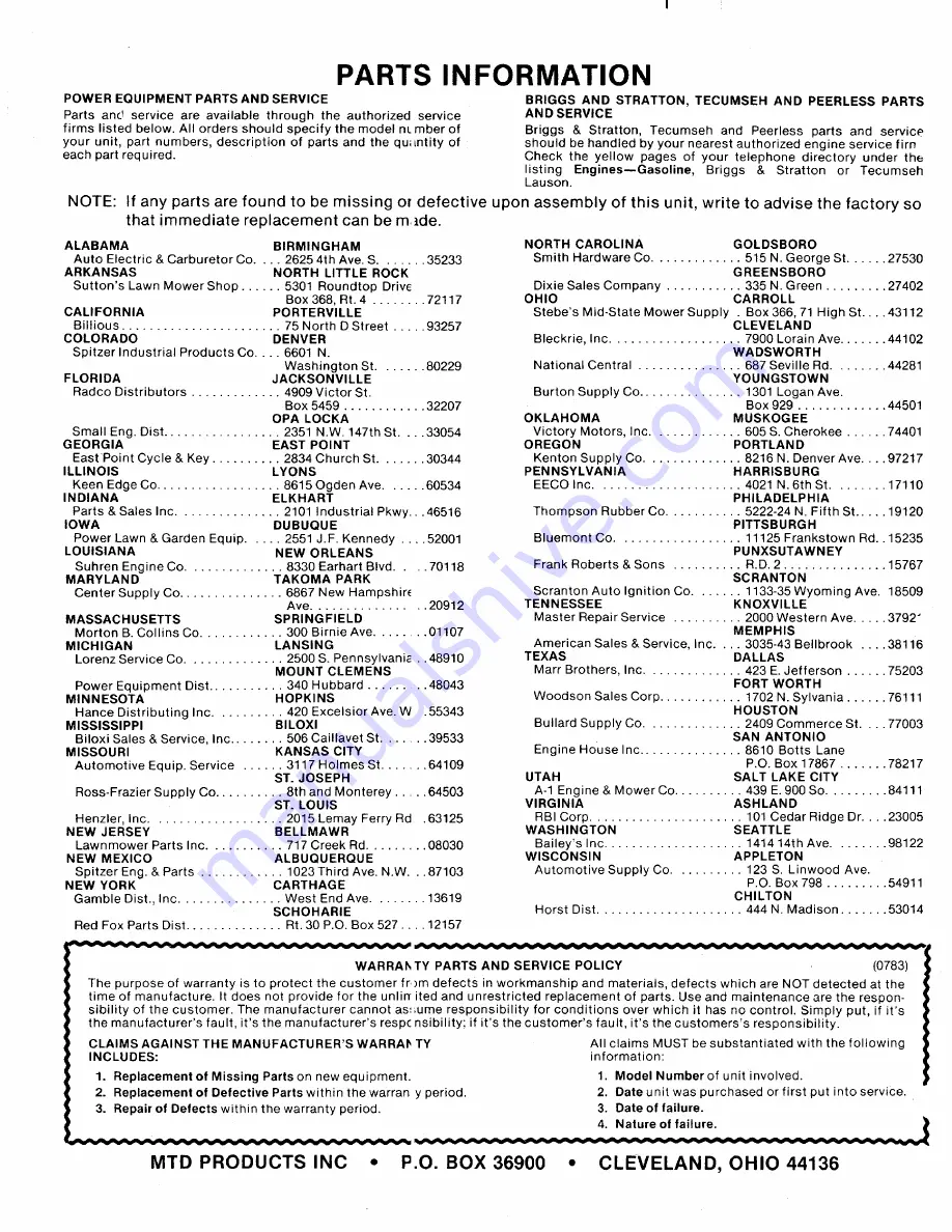 MTD 114-050-000 Owner'S Manual Download Page 19