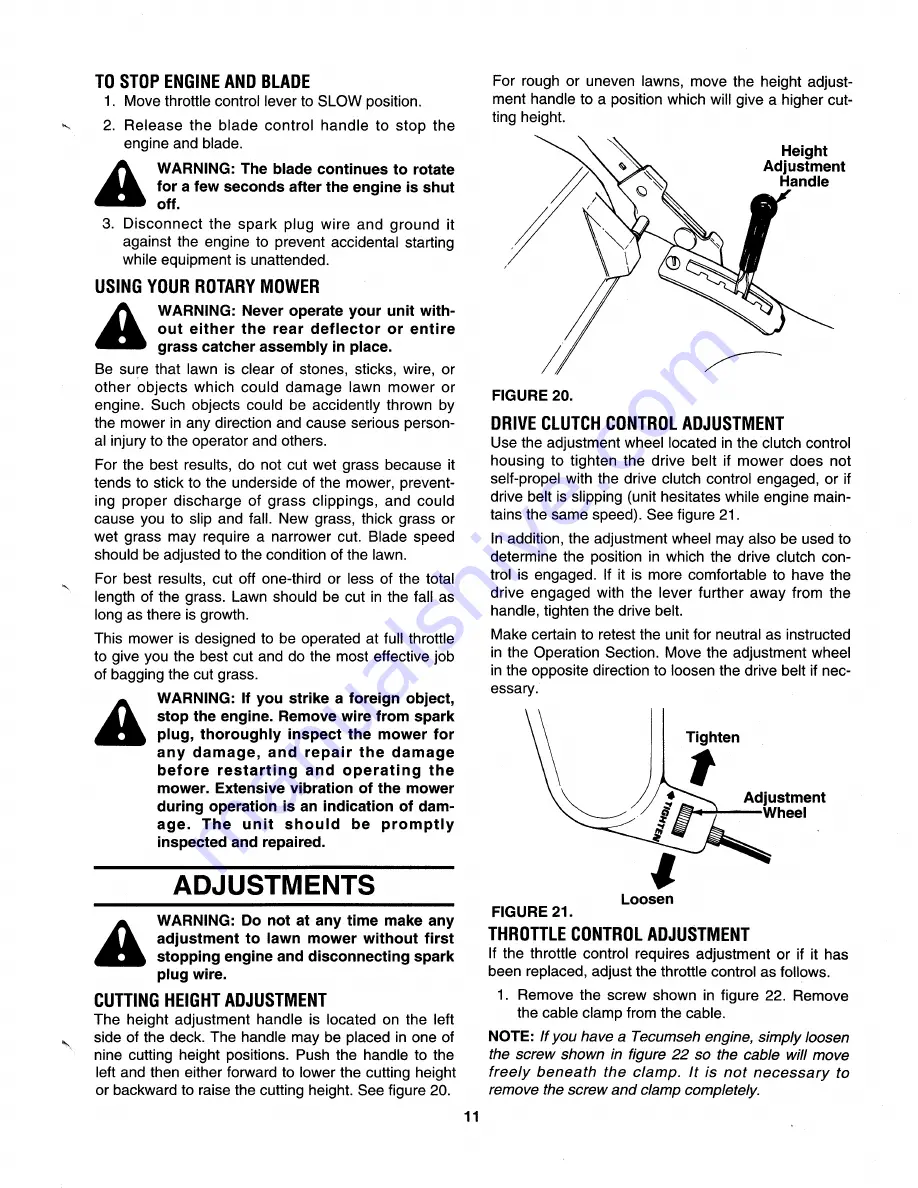 MTD 122-460R000 Owner'S Manual Download Page 11