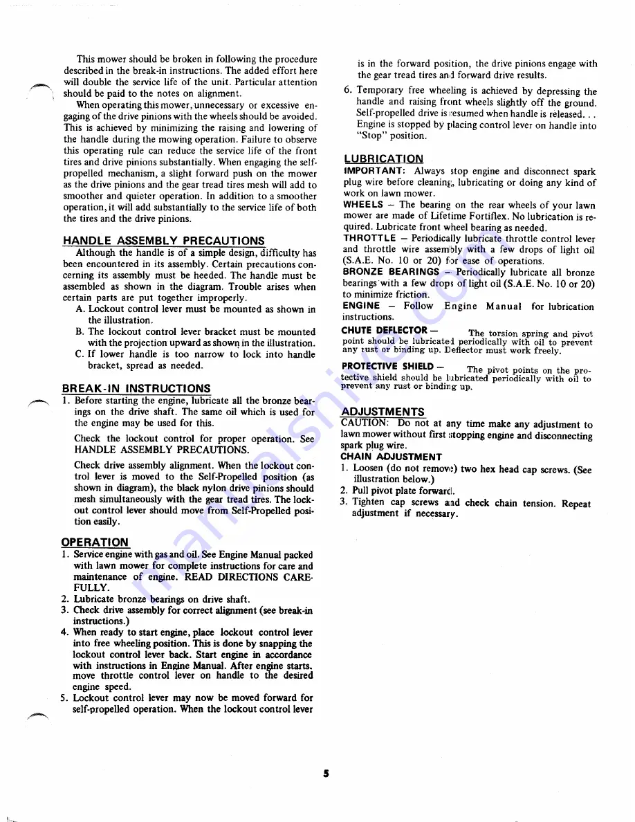 MTD 123-370-033 Operating/Service Instructions Manual Download Page 5