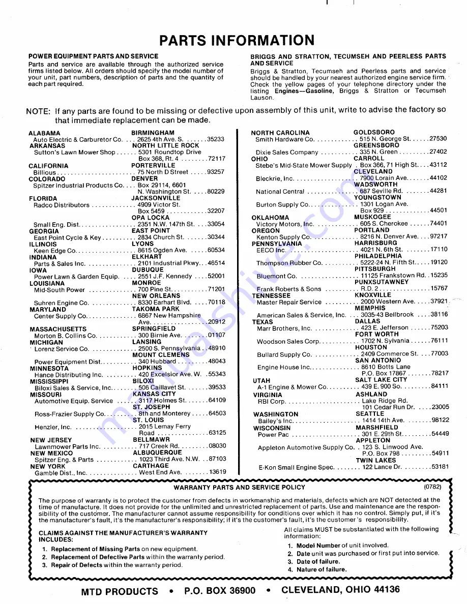 MTD 123-374A Owner'S Manual Download Page 20