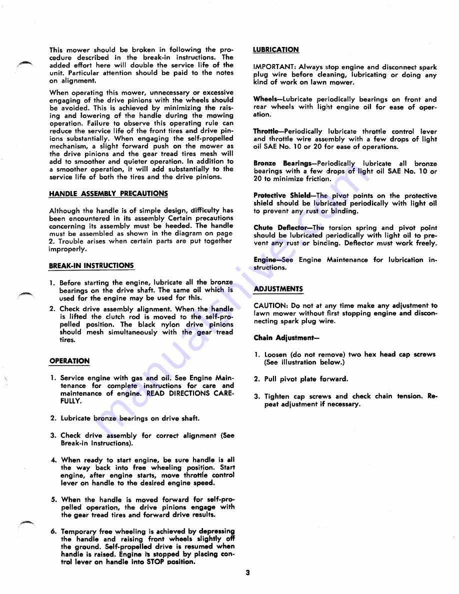 MTD 123-640 Operating/Service Instructions Manual Download Page 3