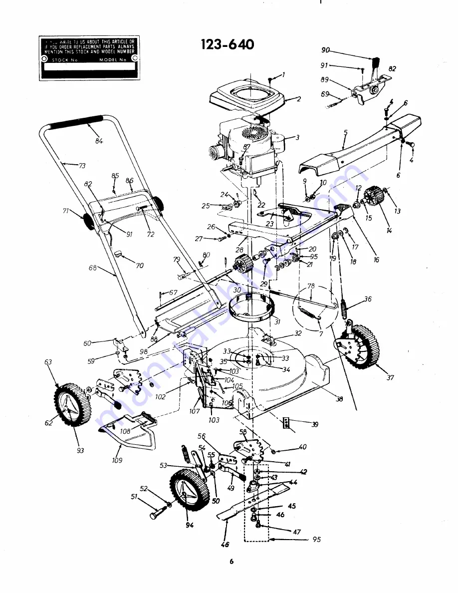 MTD 123-640 Operating/Service Instructions Manual Download Page 6