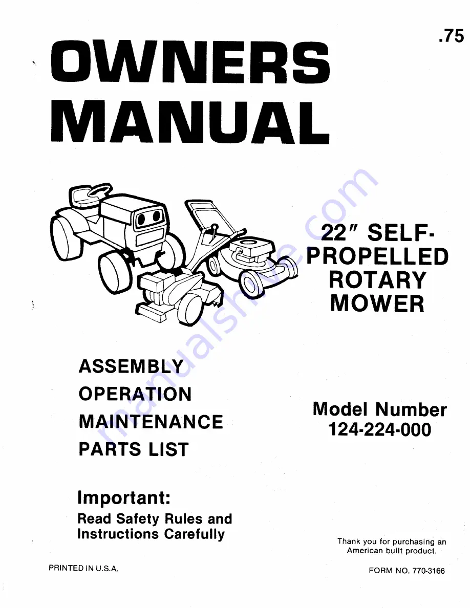 MTD 124-224-000 Owner'S Manual Download Page 1