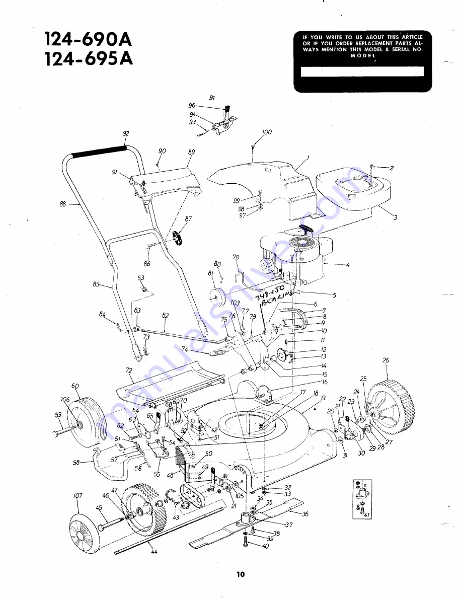 MTD 124-690A Owner'S Operating Service Instruction Manual Download Page 10