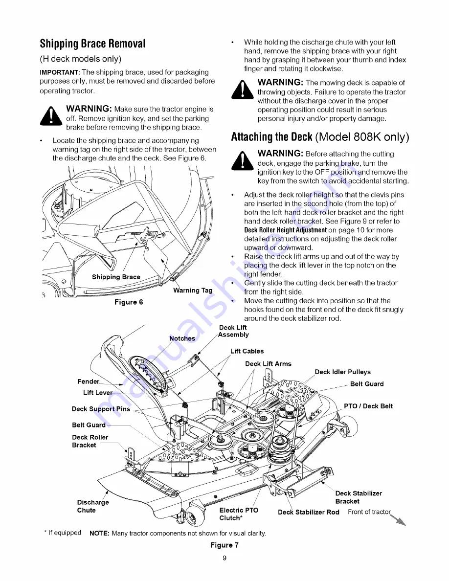 MTD 808H Series Operator'S Manual Download Page 9