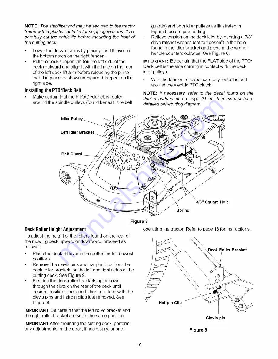 MTD 808H Series Operator'S Manual Download Page 10