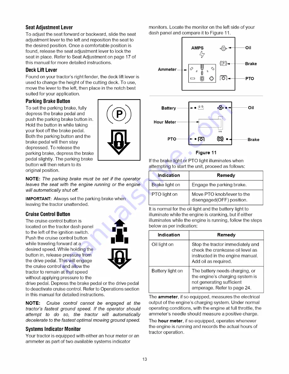 MTD 808H Series Operator'S Manual Download Page 13