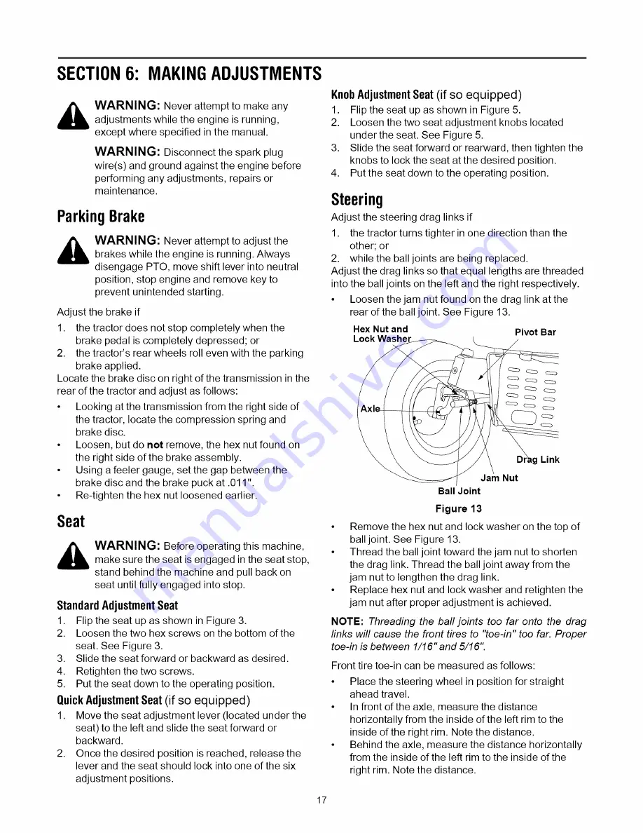 MTD 808H Series Operator'S Manual Download Page 17