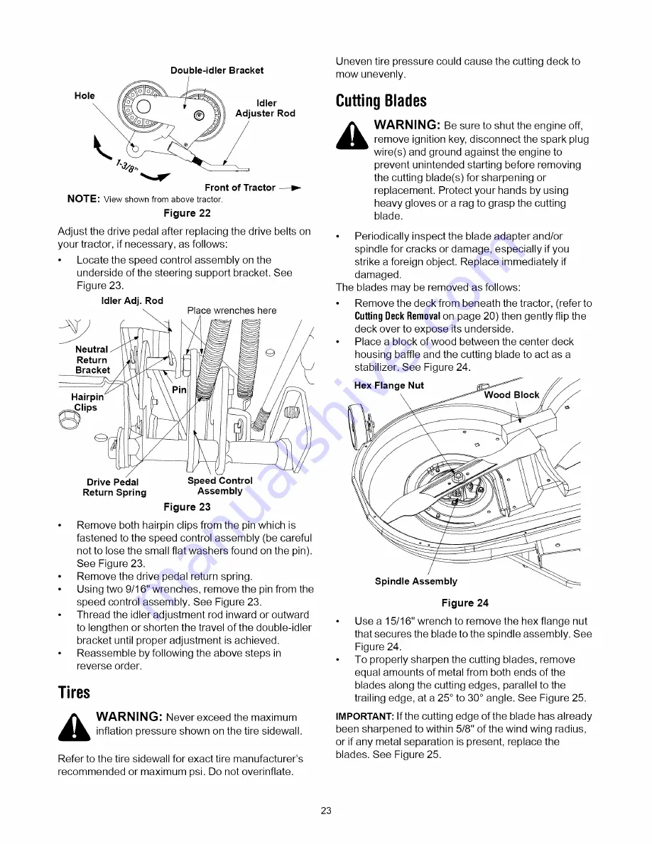 MTD 808H Series Operator'S Manual Download Page 23