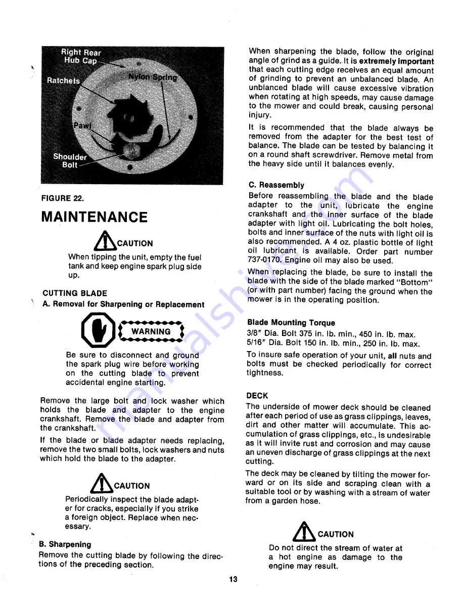 MTD 82-0632 Owner'S Manual Download Page 13