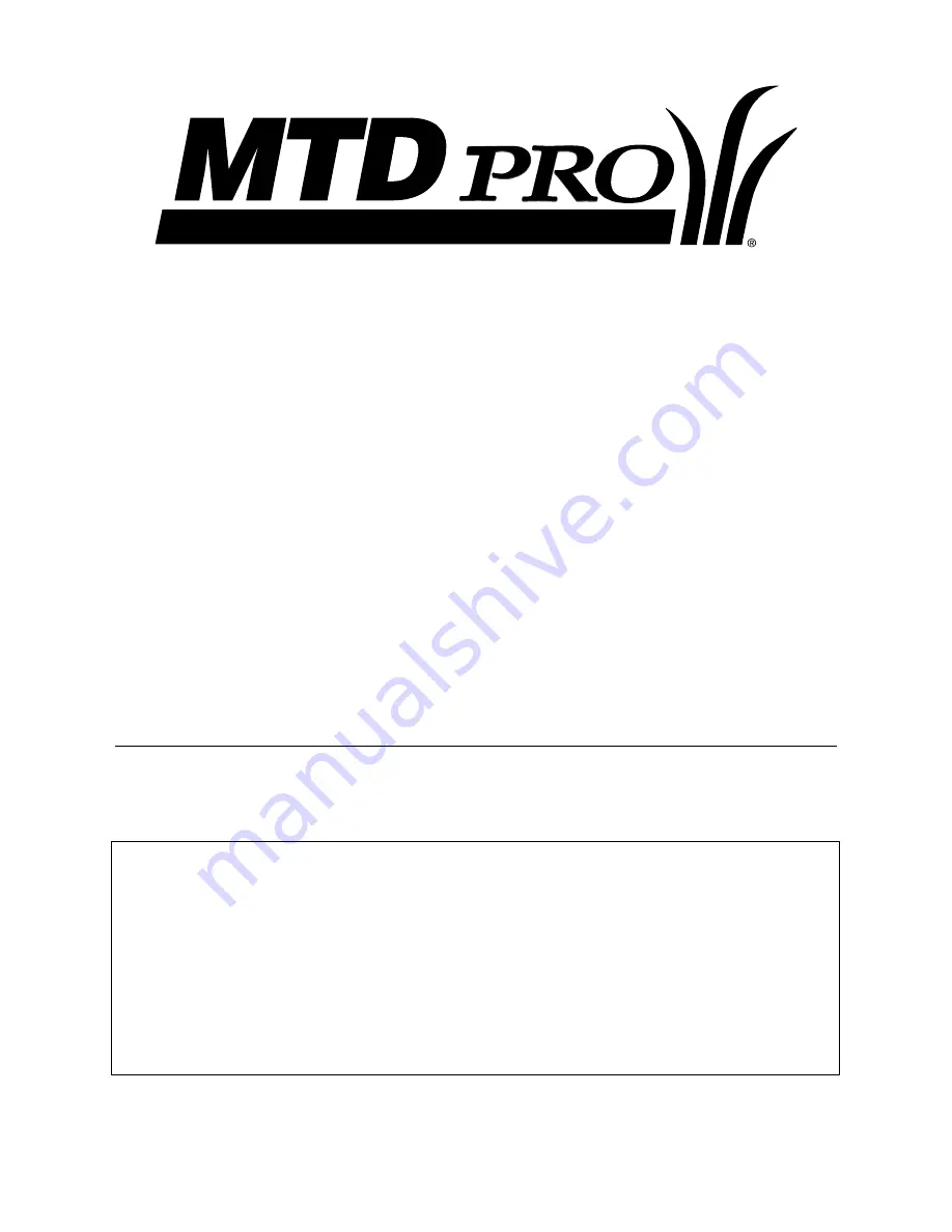 MTD Aerator 30 Operator'S Manual Download Page 1