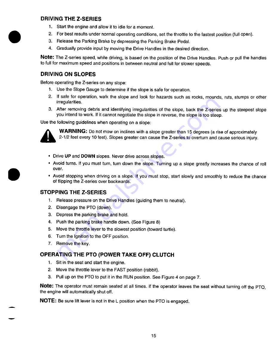 MTD Cub Cadet Z-42 Owner'S Manual Download Page 15