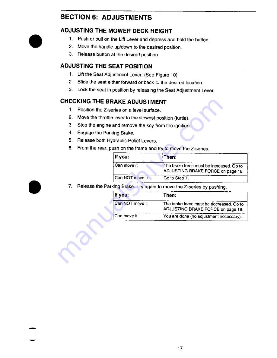 MTD Cub Cadet Z-42 Owner'S Manual Download Page 17