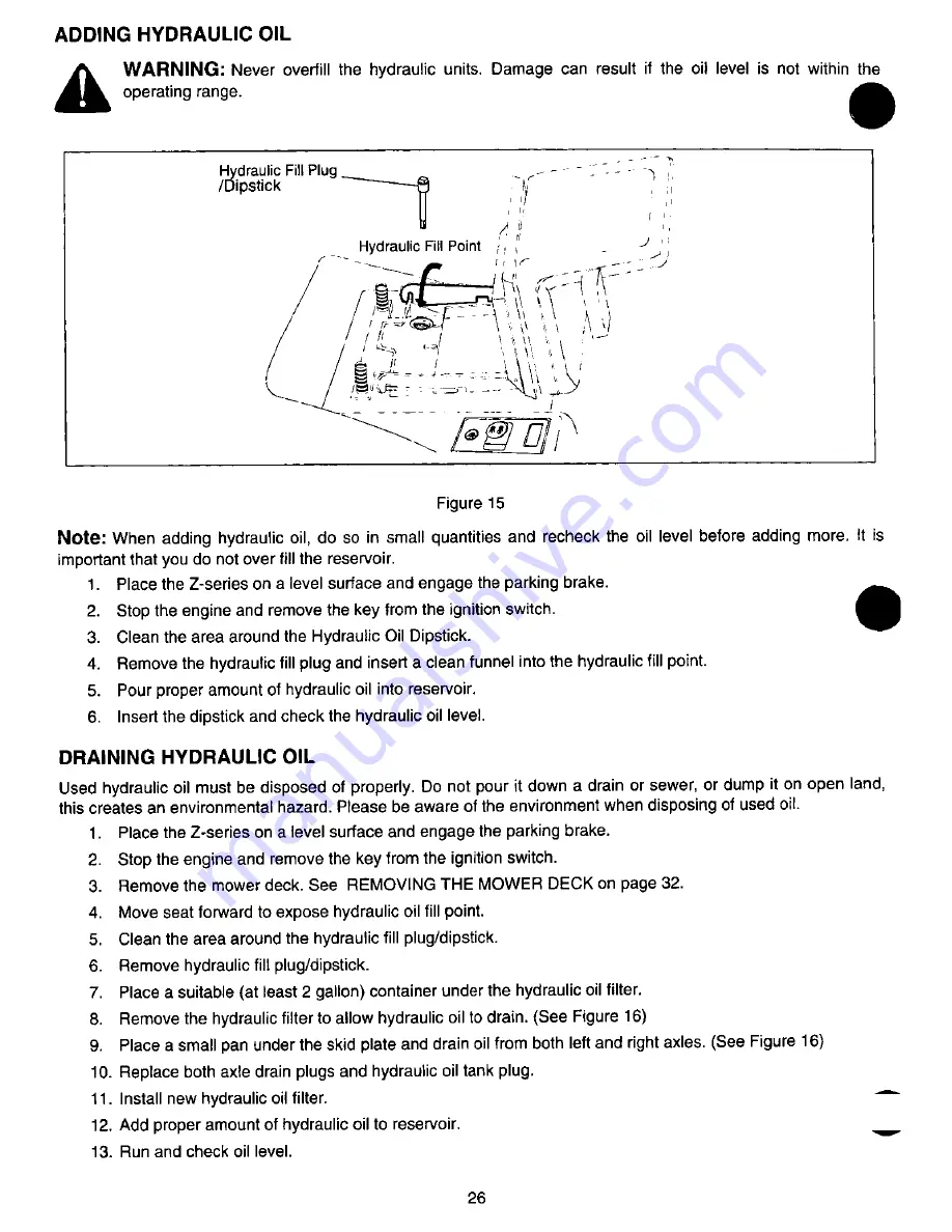 MTD Cub Cadet Z-42 Owner'S Manual Download Page 26