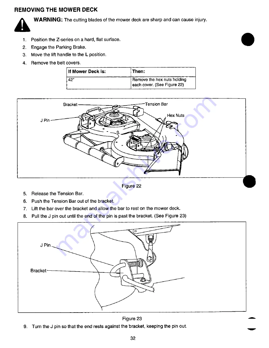 MTD Cub Cadet Z-42 Owner'S Manual Download Page 32