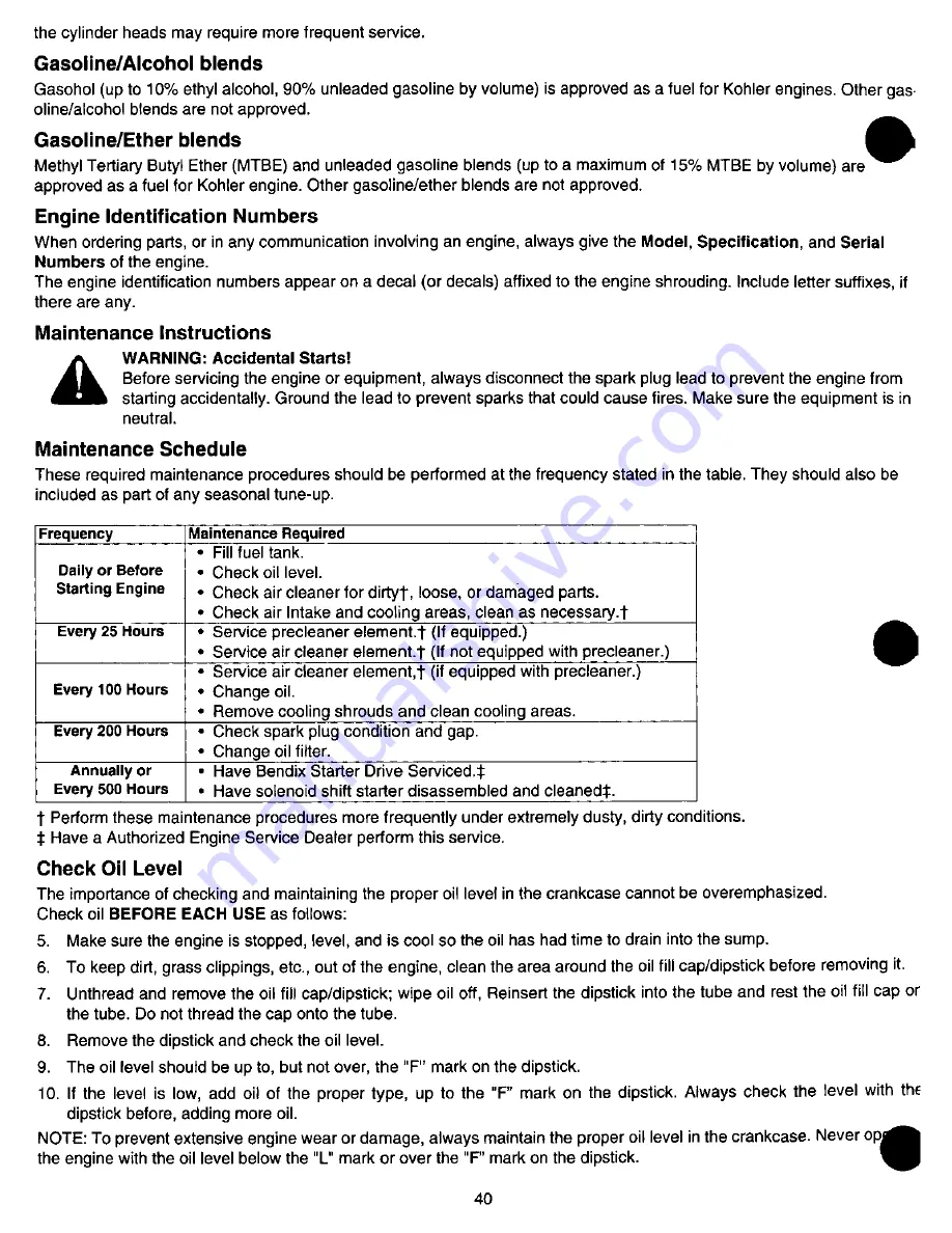 MTD Cub Cadet Z-42 Owner'S Manual Download Page 40