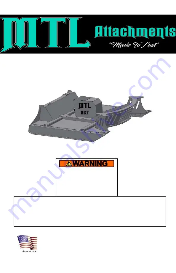 MTL XC7 Owner'S/Operator'S Manual Download Page 1