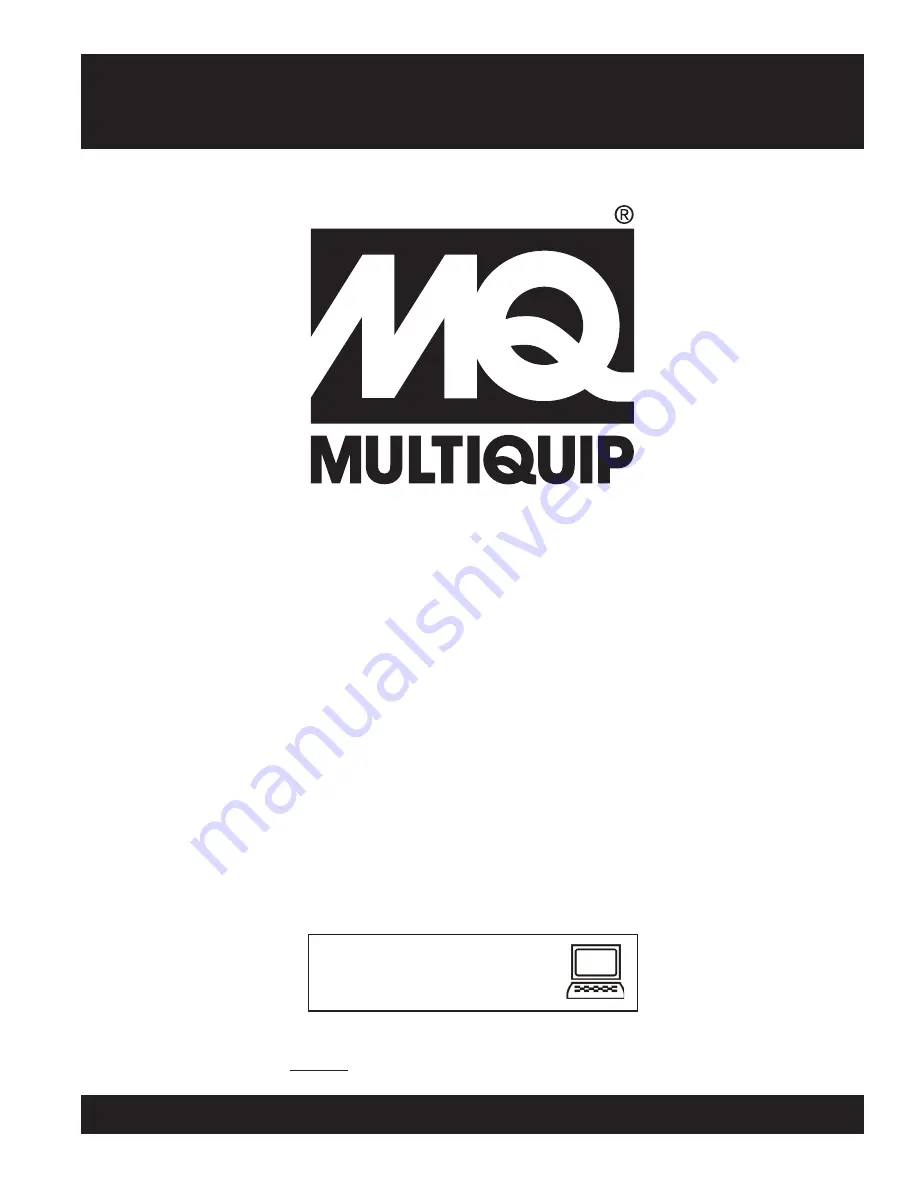 MULTIQUIP FCG1-6HA Operation And Parts Manual Download Page 1