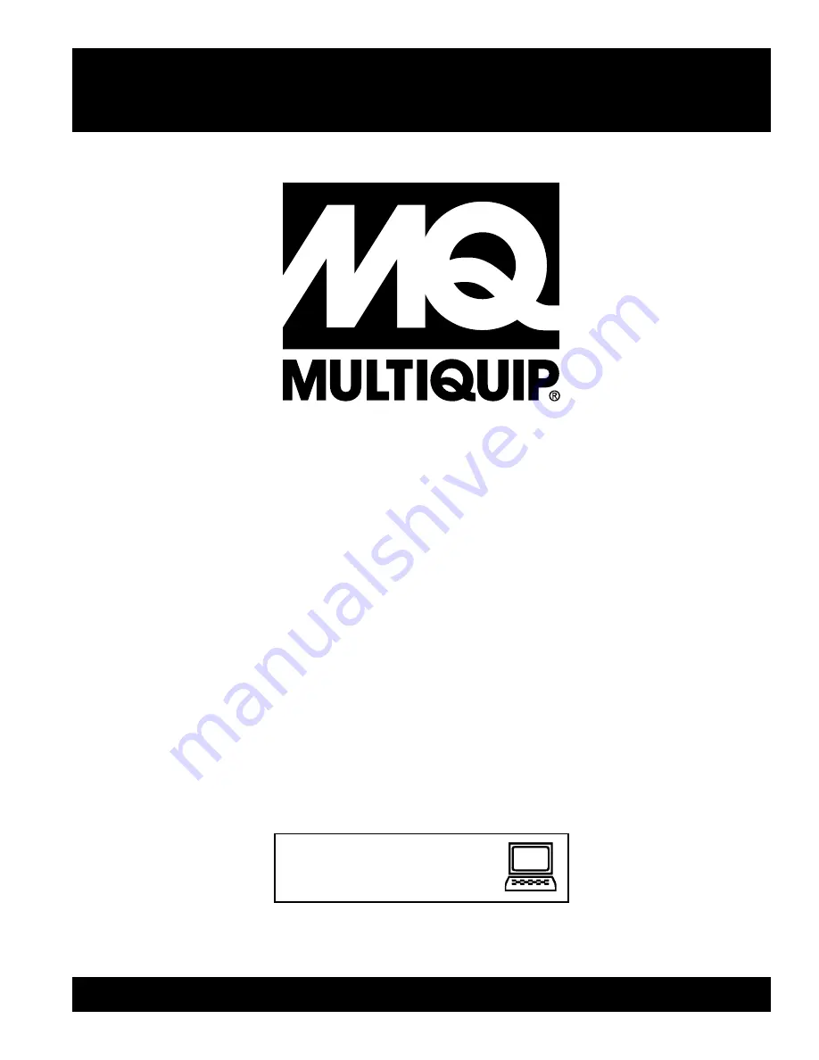 MULTIQUIP QP3Ti Operation And Parts Manual Download Page 1