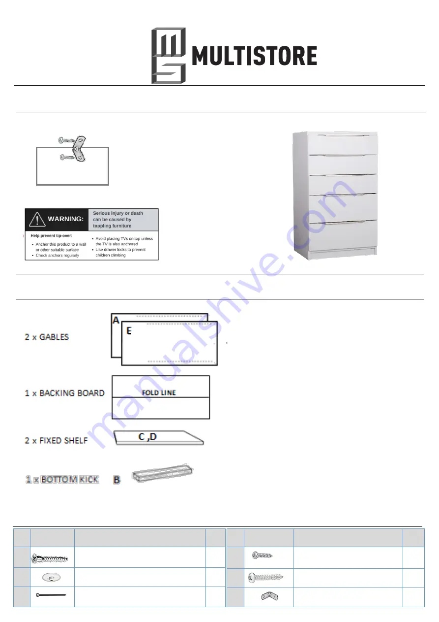 Multistore C06 PRT 1 Series Assembly Instruction Download Page 1