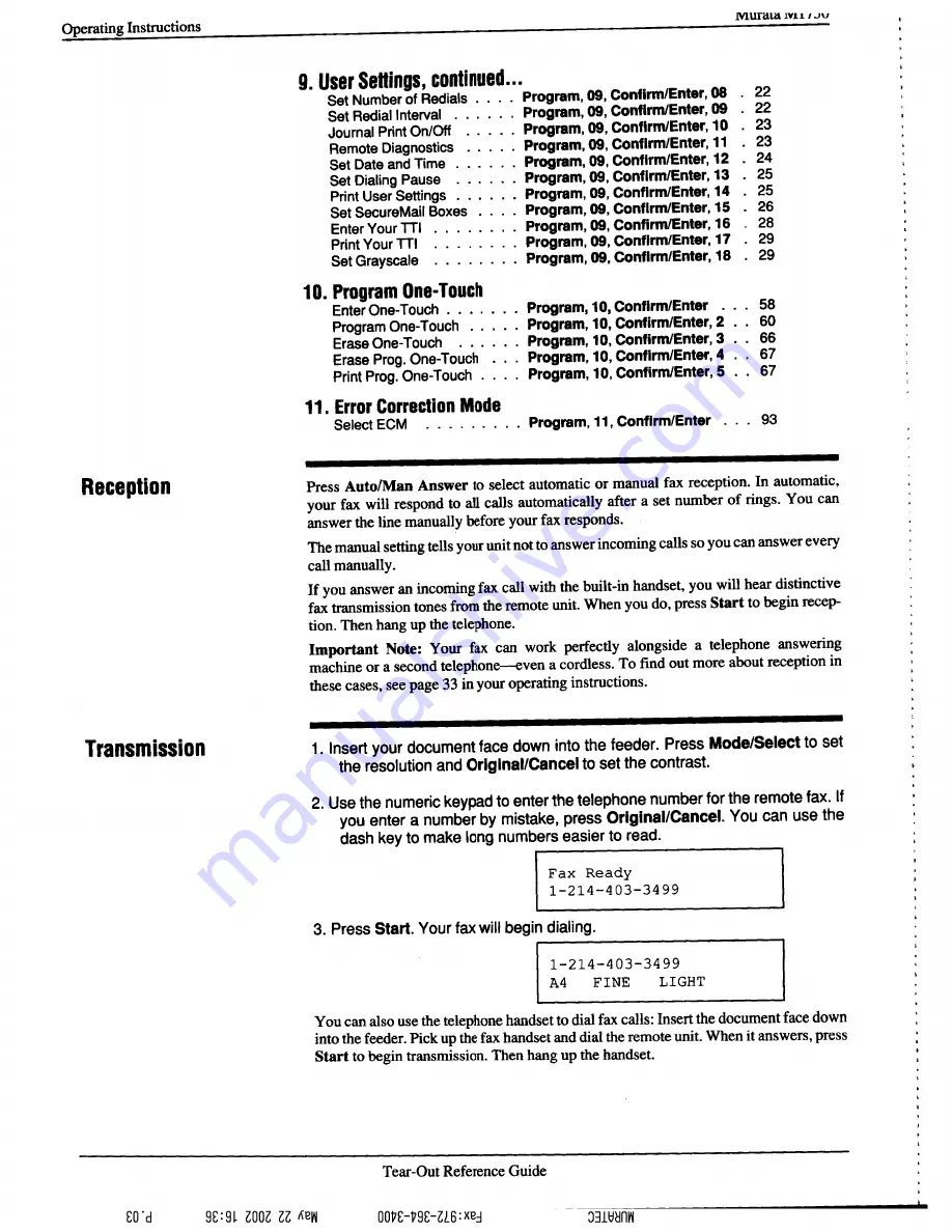 Murata M-1750 Operating Instructions Manual Download Page 4