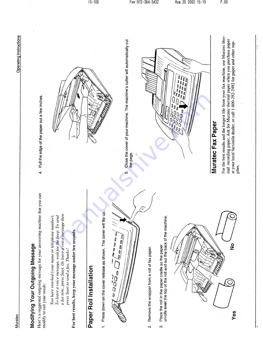 Muratec F-46 Operating Instructions Manual Download Page 9