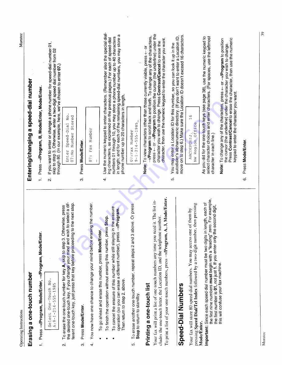 Muratec F-60 Operating Instructions Manual Download Page 41