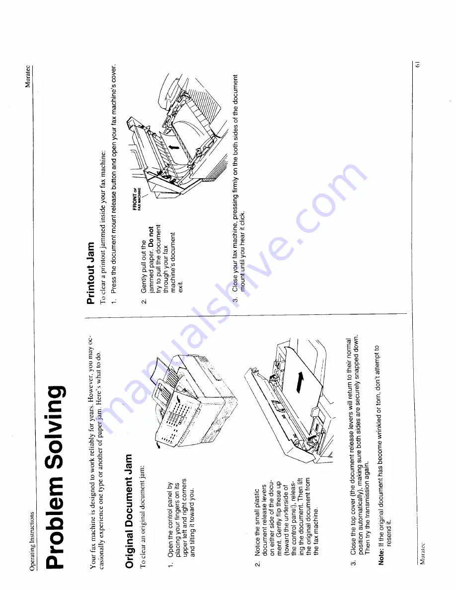 Muratec F-60 Operating Instructions Manual Download Page 63