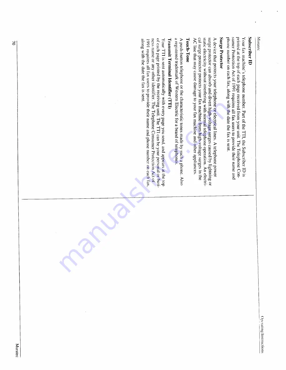 Muratec F-60 Operating Instructions Manual Download Page 72