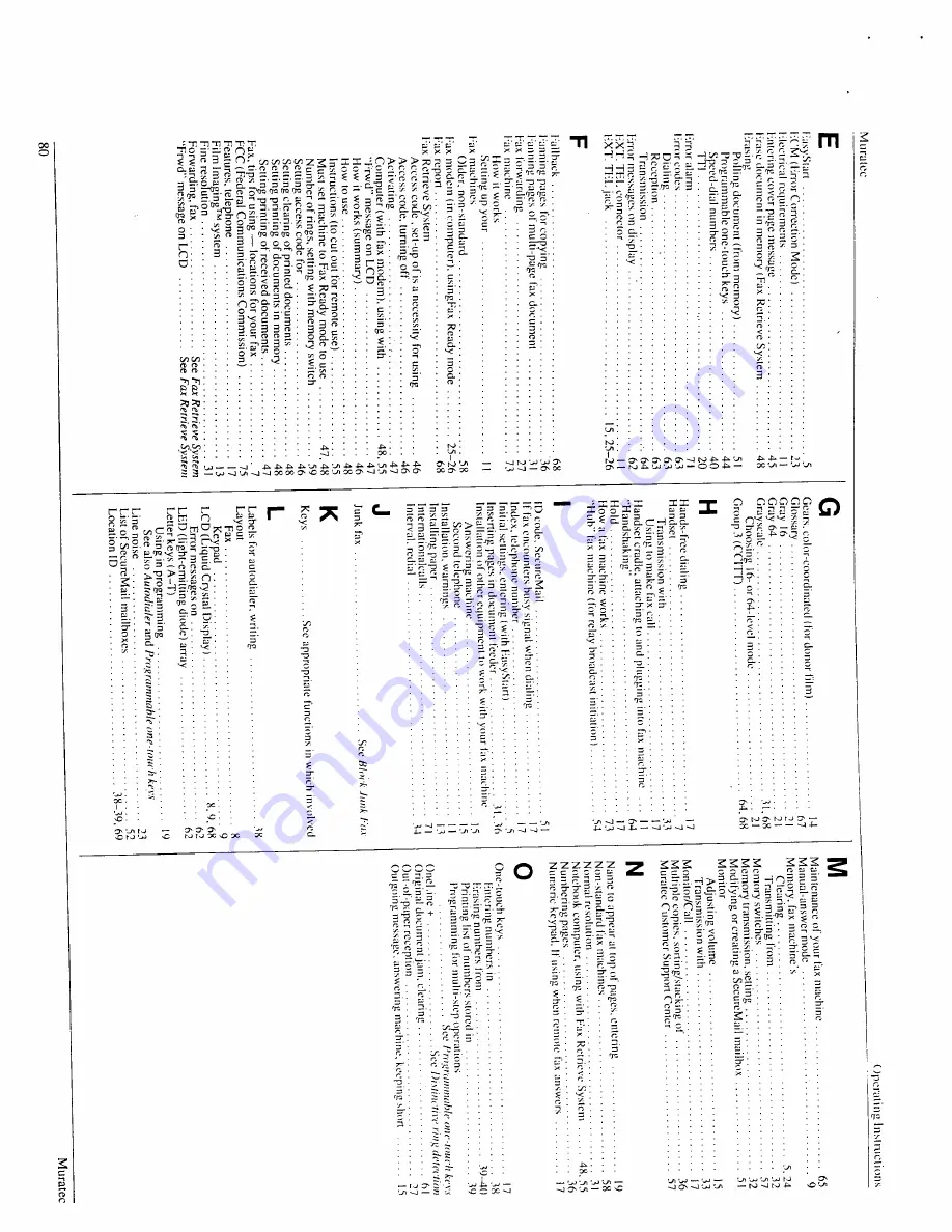 Muratec F-60 Operating Instructions Manual Download Page 82