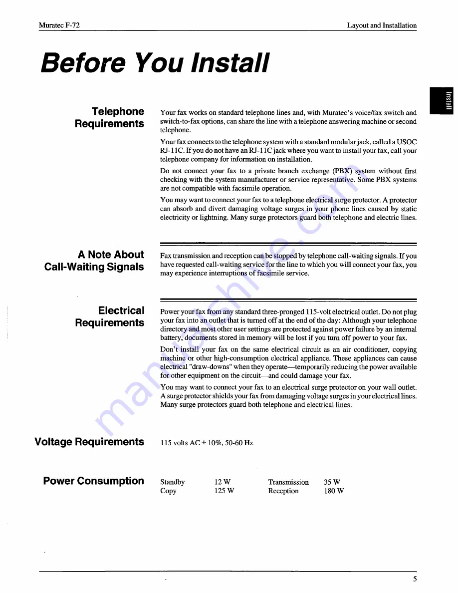 Muratec F-72 Operating Instructions Manual Download Page 7